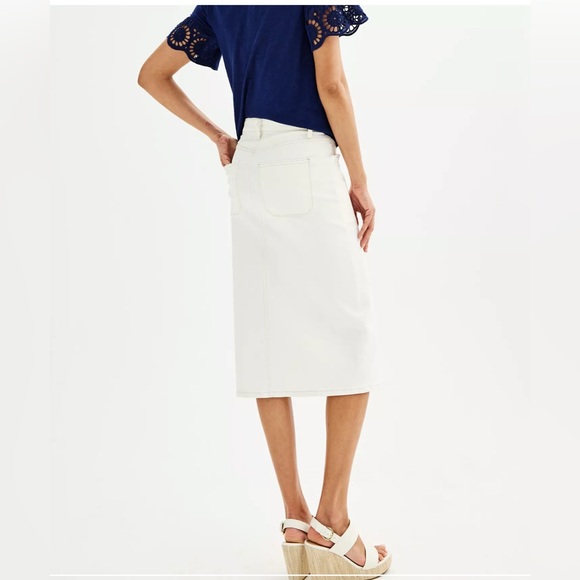 NWOT Sonoma Women’s Good for Life Midi Cream Button Skirt Sz 12 - Picture 5 of 5